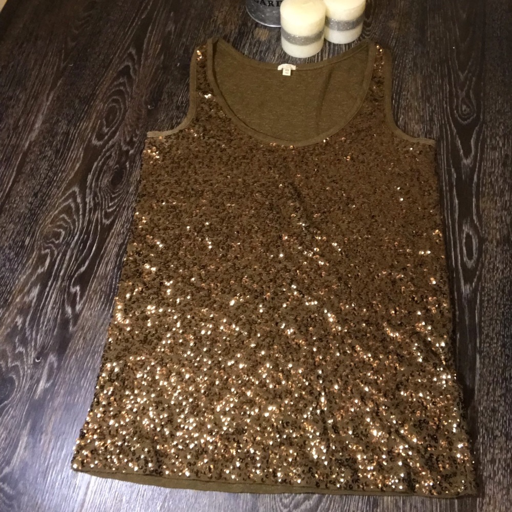 J.CREW GOLD SEQUENCE TANK